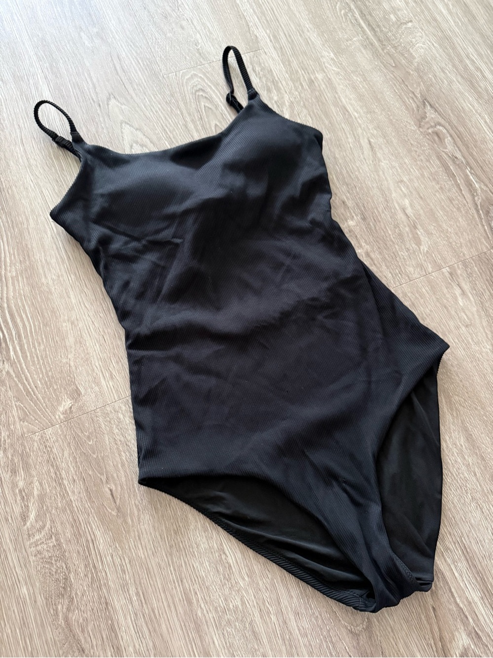aerie Black Ribbed One-Piece Swimsuit - Picture 3 of 9